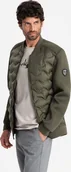Kurtki męskie - Kurtka męska Ombre Kurtka bomberka męska z pikowanym wzorem ciemnooliwkowa V3 OM-JALP-0141 L - miniaturka - grafika 1