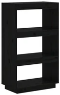 Półki do salonu - Czarny sosnowy regał z 3 półkami W9-D15 - miniaturka - grafika 1