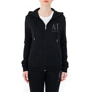 Bluzy damskie - Armani Exchange Bluza damska Studded Icon Zip Up Hooded - miniaturka - grafika 1