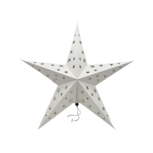 Gwiazda świąteczna papierowa w gwiazdki 60 cm biała - Ozdoby bożonarodzeniowe - miniaturka - grafika 1