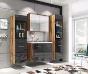 Meble łazienkowe - Zestaw mebli do łazienki madrit II Wotan/Czarny - miniaturka - grafika 1
