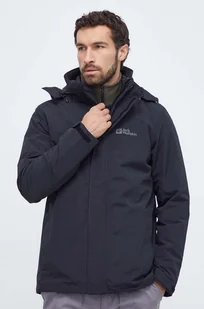 Jack Wolfskin kurtka outdoorowa Bergland 3in1 kolor czarny - Kurtki i kamizelki sportowe męskie - miniaturka - grafika 1