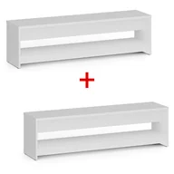 Wyposażenie sportowe i gimnastyczne - Ławka szatniowa z półka na obuwie 1+1 GRATIS, wzmocniona, 1500 mm, biały - miniaturka - grafika 1