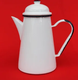 DanDiBo dzbanek do kawy 578TB biały emaliowany 22 cm dzbanek na wodę emaliowany nostalgiczny imbryk - Dzbanki i imbryki - miniaturka - grafika 1