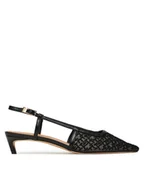 Sandały damskie - Tommy Hilfiger Sandały Mono Squared Toe Kitten Slingb FW0FW08746 Czarny - miniaturka - grafika 1