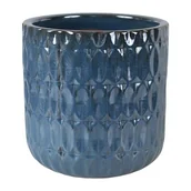 Donice - Donica szkliwo cylinder mrozoodporna 24 x 26 cm niebieski - miniaturka - grafika 1