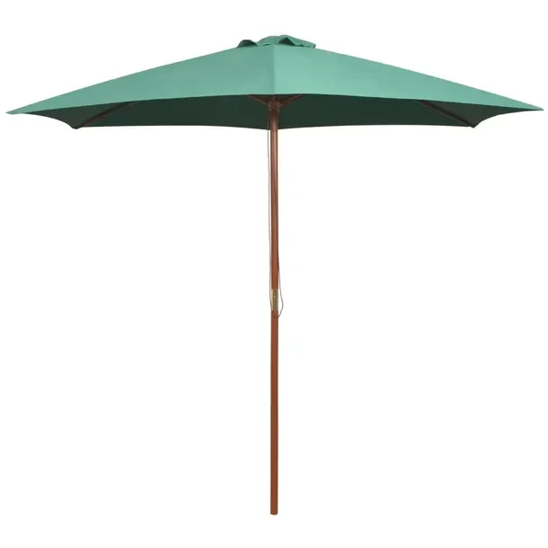 Drewniany parasol ogrodowy 270 x 270 cm, kolor zielony, wys. 2,43 m
