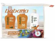 Zestawy kosmetyków damskich - Zestaw Babaria Sunscreen Mleczko do opalania SPF50 100 ml + Balsam po opalaniu 100 ml + Spray ochronny dla włosów 100 ml (8410412520270) - miniaturka - grafika 1