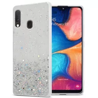 Etui i futerały do telefonów - Pokrowiec Do Samsung Galaxy A10e / A20e Etui w Przezroczysty z Brokatem Glitter Obudowa Case Cover TPU Cadorabo - miniaturka - grafika 1
