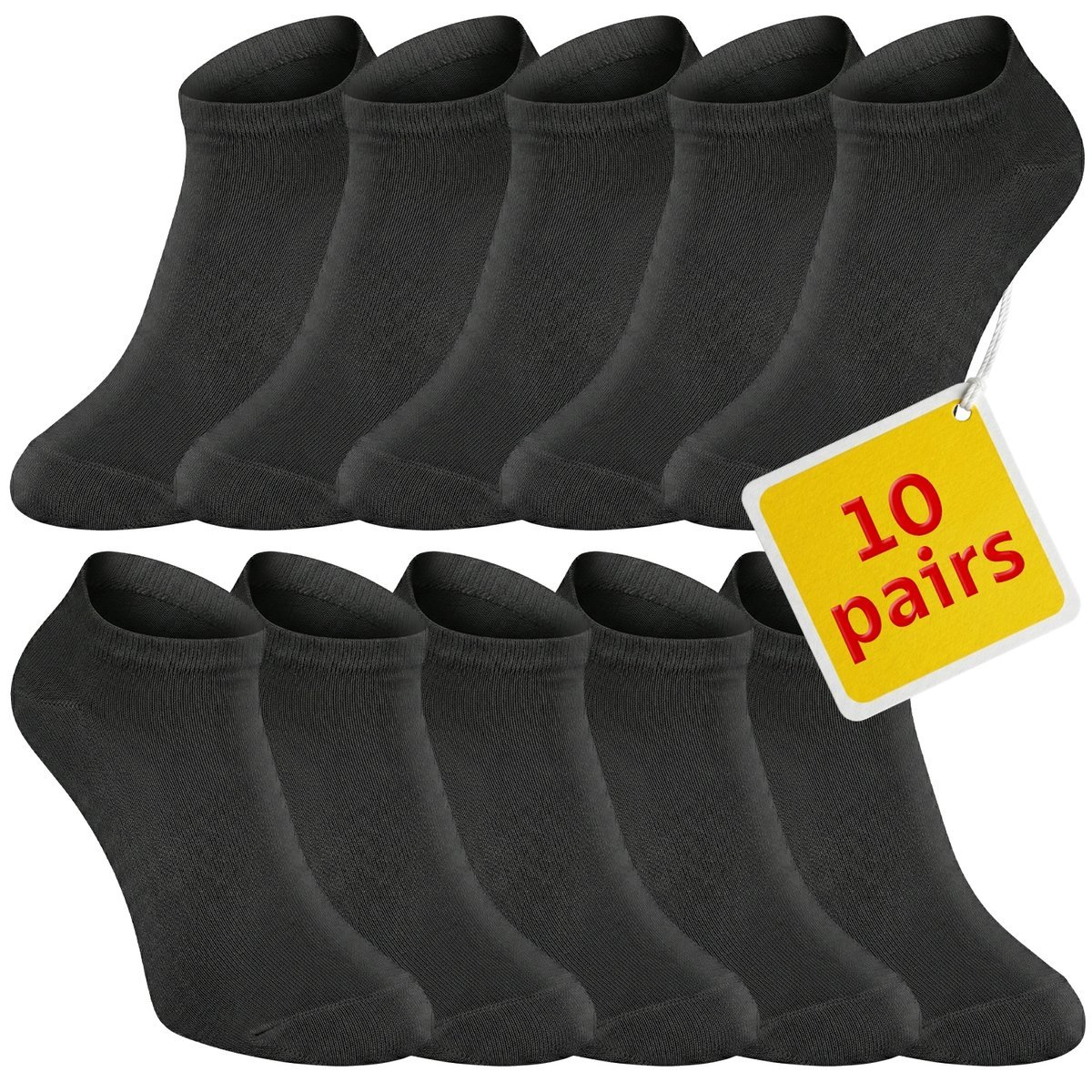 10 PAR SKARPETKI STOPKI MĘSKIE CZARNE KRÓTKIE BAMBUSOWE ROZMIAR 40-43