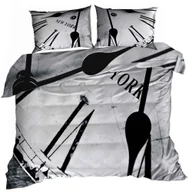 Pościel - Pościel 3D bawełna satyna 160x200cm TARCZA ZEGARA - miniaturka - grafika 1