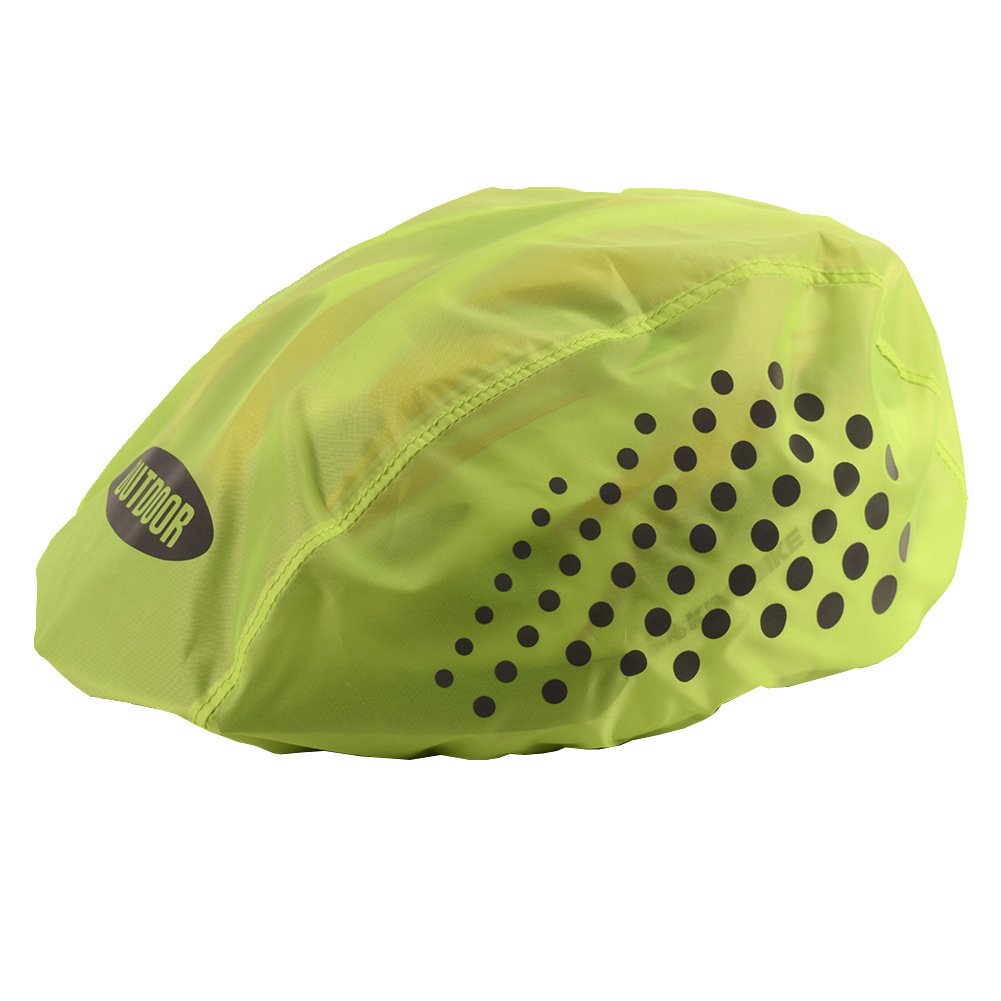 INF Odblaskowy pokrowiec na kask rowerowy Zielony