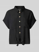 Bluzki damskie - Bluzka koszulowa o pudełkowym kroju z wiązanym detalem model ‘PIA’ - miniaturka - grafika 1