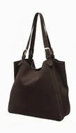 Torebki damskie - Ponadczasowa shopper bag - LS08 brąz - miniaturka - grafika 1