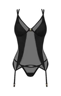 Body - Obsessive prześwitujący gorset i stringi Nesari, Kolor czarny, Rozmiar XS/S, Obsessive - Primodo.com - miniaturka - grafika 1