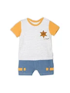 Kombinezony dla dzieci - Niemowlęcy rampers w paski szary Nicol,r.52 - miniaturka - grafika 1