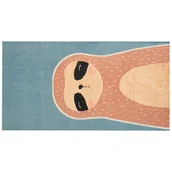 Dywany dla dzieci - Dywan dziecięcy bawełniany motyw leniwca 80 x 150 cm niebiesko-pomarańczowy ISAK - miniaturka - grafika 1