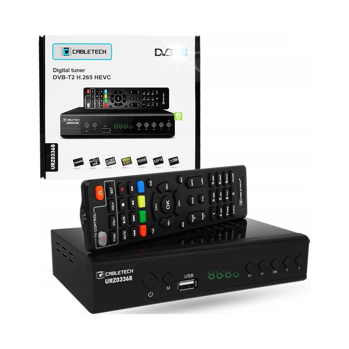 Cabletech TUNER DEKODER TV DVB-T2 H.265 HEVC PVR