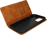 Portfele - Etui ze sztucznej skóry z portfelem i podstawką do iPhone'a 13 Pro Max - żółto-brązowe - miniaturka - grafika 1