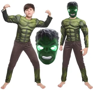 STRÓJ PRZEBRANIE HULK MASKA POTWÓR MUTANT KOSTIUM NA BAL KARNAWA 110/116 - Dodatki do strojów karnawałowych - miniaturka - grafika 1
