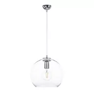 Lampy sufitowe - Keter Lighting Noe lampa wisząca 1x60W srebrny/szkło przezroczyste 898 - miniaturka - grafika 1