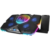 Podkładki chłodzące pod laptopa - Podstawka chłodząca Rampage Brezze S50 czarna - miniaturka - grafika 1