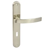 Klamki - Domino Klamka do drzwi wewnętrznych z długim szyldem pod klucz Alma Nikiel - miniaturka - grafika 1