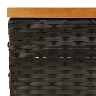 Stolik ogrodowy, czarny, 70x70x25 cm, rattan i drewno akacjowe Lumarko! - Stoły ogrodowe - miniaturka - grafika 9