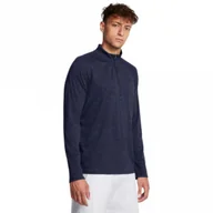 Koszulki sportowe męskie - Męski longsleeve treningowy Under Armour UA Tech Textured 1/2 Zip - granatowy - UNDER ARMOUR - miniaturka - grafika 1