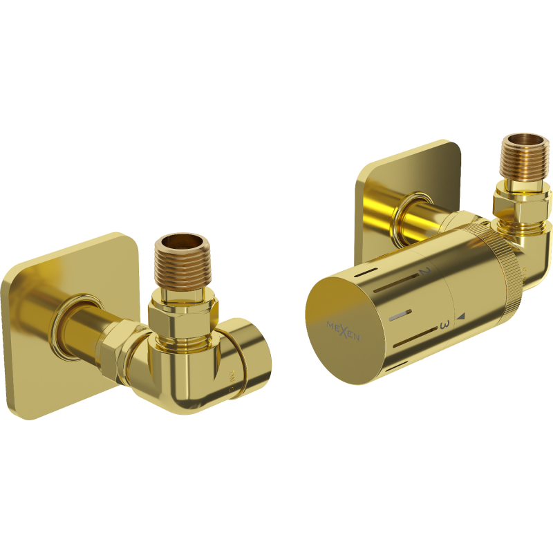 Mexen G05 zestaw termostatyczny osiowy z maskownicą S, złoty - W903-958-909-50