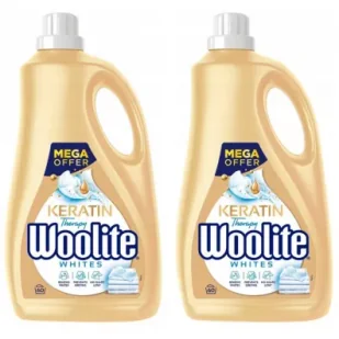 Woolite Extra White Brilliance płyn do prania bieli i jasnych tkanin z keratyną zestaw 2 x 3.6 l - Środki do prania - miniaturka - grafika 1
