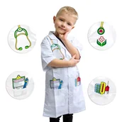 Zabawy w naśladowanie dorosłych - Strój Fartuch Lekarza Doktora Ubranko Dla Dzieci Do Ok. 120 Cm Lumarko! - miniaturka - grafika 1