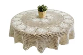 Obrusy i serwetki - OBRUS Okrągły Szydełkowy Beżowy Fi 160 Serweta Szydełkowa Okrągła Beżowa - miniaturka - grafika 1