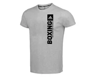 Kimona, stroje i obuwie - Koszulka Adidas Vertical Boxing Szary/Czarny • Rozmiar: XL - miniaturka - grafika 1