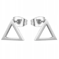 Kolczyki - Srebrne Kolczyki Celebrytki Ażurowe Trójkąt - miniaturka - grafika 1