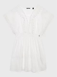 Sukienki i spódniczki dla dziewczynek - Guess Sukienka codzienna J3GK41 WFDN0 Biały Regular Fit - grafika 1