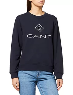 GANT Damska bluza Lock Up C-Neck Sweat, niebieski (Evening Blue 433), M - Bluzy damskie - miniaturka - grafika 1