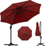 Parasole ogrodowe - Parasol Sportowy 3x3 m, Parasol Ogrodowy Obracany o 360°, z Aluminiowym Słupkiem, 5 Regulowanych Kątów Nachylenia (Czerwony) - miniaturka - grafika 1