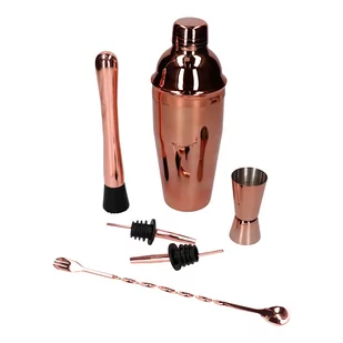 Zestaw Barmański 6 El - Shaker Cobbler 750 Ml Miedziany Połysk - Shakery barmańskie - miniaturka - grafika 1