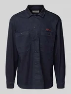 Kurtki męskie - Kurtka jeansowa z naszywką z logo model ‘Worker Shirt’ - miniaturka - grafika 1