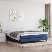 Łóżka - Lumarko Łóżko kontynentalne, niebieskie, obite tkaniną, 160x200 cm - miniaturka - grafika 1