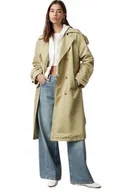 Płaszcze damskie - TRENDYOL ZIELONY KLASYCZNY PŁASZCZ Z PODSZEWKĄ DO KOLAN 34 5AA - miniaturka - grafika 1