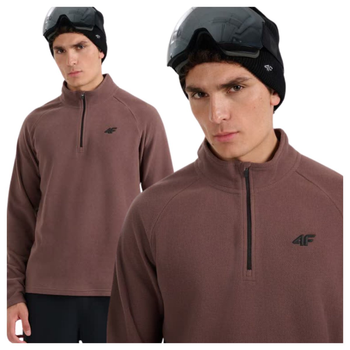 Bielizna termiczna polarowa (góra) męska 4F 4FWAW25UFLEM065-80S Brązowy XXL