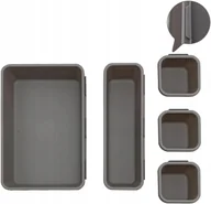 Meble modułowe i akcesoria - Organizer do szuflady 5- częściowy modułowy plastikowy szary - miniaturka - grafika 1