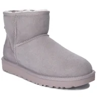 Botki damskie - UGG Botki śniegowce damskie skórzane W Classic Mini II Pale Smoke -37 - miniaturka - grafika 1