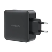 Ładowarki do telefonów - Ładowarka Sieciowa Choetech PD8005 GaN 100W 2x USB-C USB-A Czarna - miniaturka - grafika 1