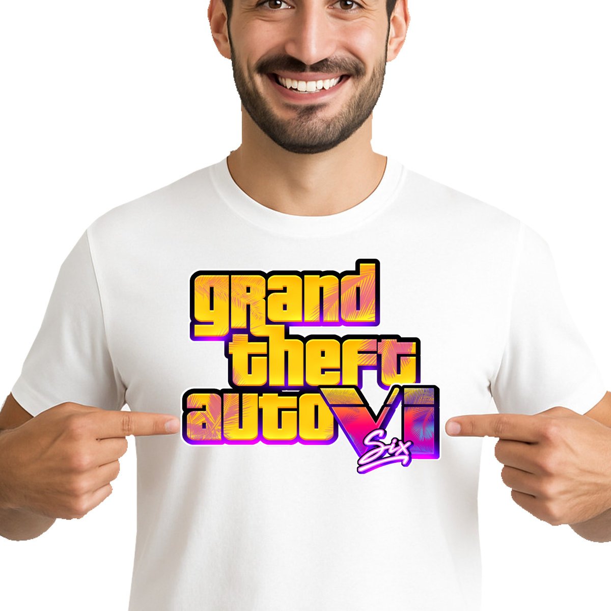 PREMIUM KOSZULKA MĘSKA GTA VI GRAND THEFT AUTO 6 NADRUK LOGO M 3496