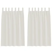 Zasłony - vidaXL Zasłony z zasłonami 2 pcs Kremowy 140 x 175 cm Poliester - miniaturka - grafika 1