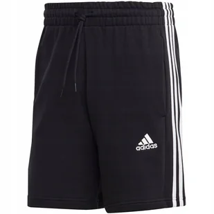 Spodenki męskie adidas Essentials French Terry 3-Stripes czarne IC9435 S - Spodenki męskie - miniaturka - grafika 1