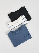 Koszulki dla chłopców - Reserved - Bawełniany longsleeve 3 pack - ciemnoszary - miniaturka - grafika 1